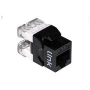 Link Presa Rete Keystone Jack Rj45 Categoria 5e Utp Nero 180° Contatti Dorati 50 Micron