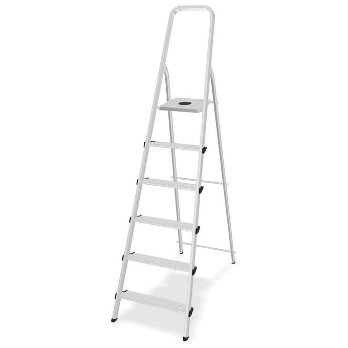 Colombo Scala STARK 6 gradini in acciao-alluminio con gradini e piedini antiscivolo EN131 Made in Italy