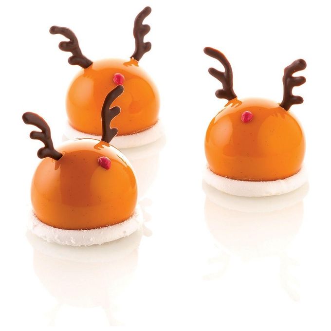 Silikomart 26.192.13.0065 Dolce Tartufo Stampo in Silicone 8 Cavita' 3D 960 ml Ø62 mm h52 mm colore Beige