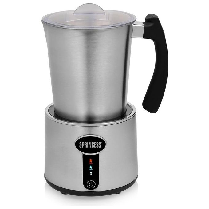 Princess 01.243005.01.001 Montalatte 500 ml 650 W schiuma fredda schiuma calda riscaldamento parti lavabili in lavastoviglie colore Argento