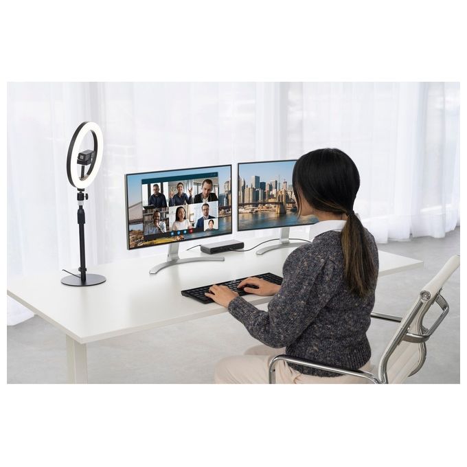 Kensington K87651WW Supporto telescopico per scrivania A1010 regolabile da 30 a 48 cm con base antiscivolo e gestione cavi colore Nero