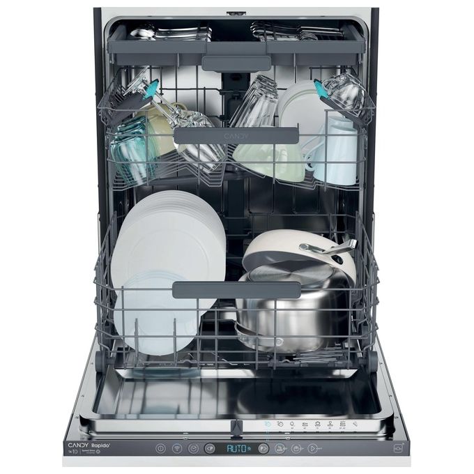 Candy CI6E7F1A RapidÓ Lavastoviglie da Incasso 16 coperti Classe E 47 dB Wi-Fi Inverter (82x60x56 cm) colore Nero