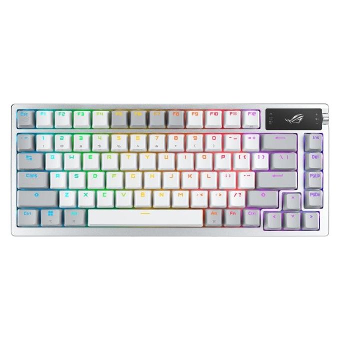 ASUS 90MP031A-BKIA10 ROG Azoth Tastiera da Gaming Wireless 75 Tasti Switch ROG NX Rossi Personalizzabili Layout Italia colore Bianco