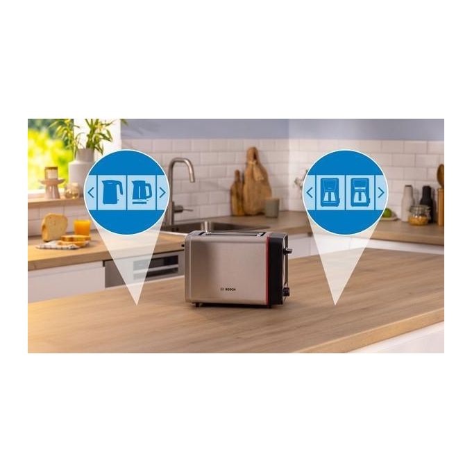 Bosch TAT6M420 MyMoment Tostapane 2 Fette 970 W Acciaio Inox colore Acciaio inox