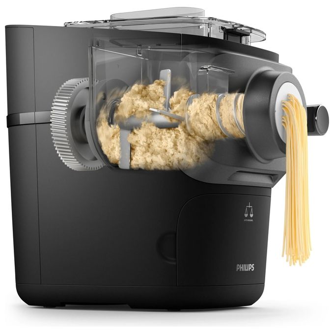 Philips HR2665-93 Serie 7000 Macchina per la Pasta 200W 800g 8 Trafile Bilancia Integrata colore Nero