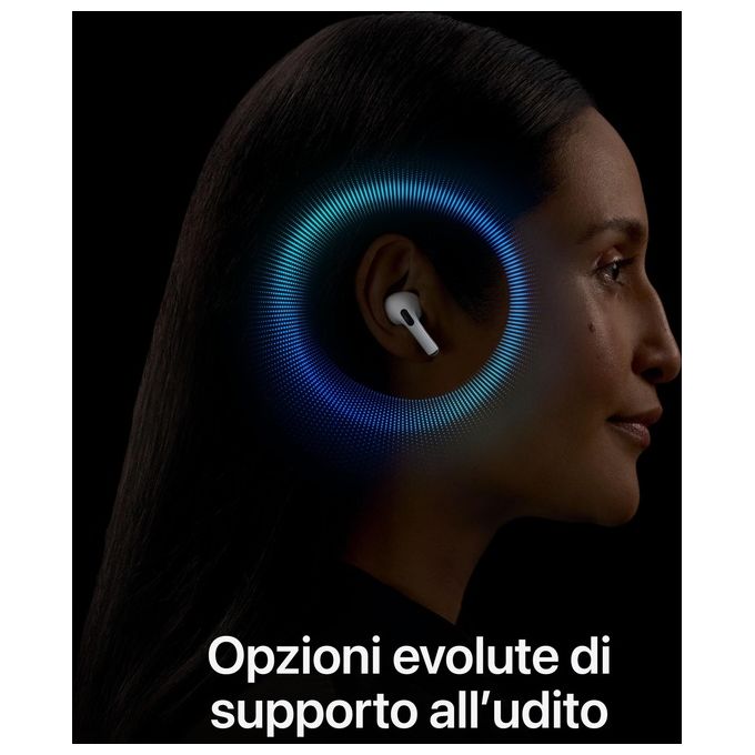 Apple MTJV3TY-A AirPods Pro 2a Generazione Auricolari True Wireless Bluetooth Cancellazione Rumore Attiva Audio Adattivo IP54 colore Bianco