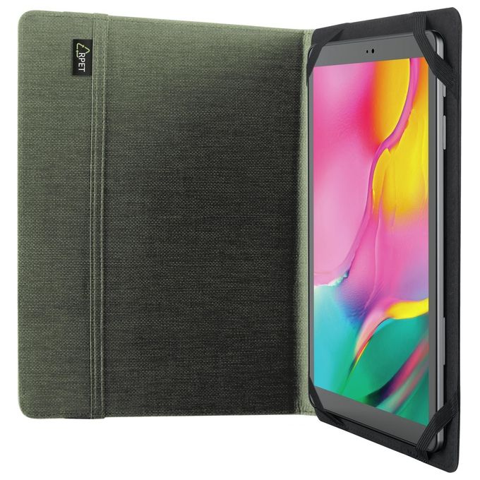 Trust 24498 Primo Custodia Folio per Tablet 10'' Universale PET Riciclato Funzione Supporto colore Verde