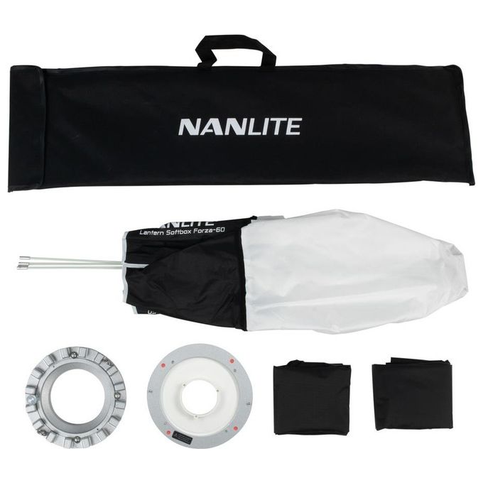Nanlite LT-FMM-60 Softbox a Lanterna Sferica 45 cm per Forza 60 60B attacco Bowens 270° colore Argento Bianco