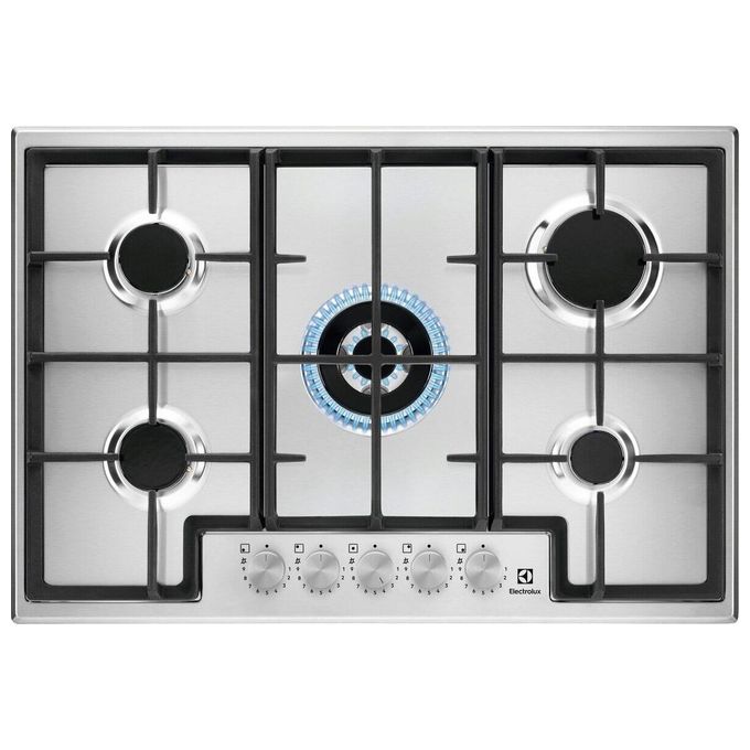 Electrolux EGS75362X Serie 300 Piano cottura a Gas 75 cm 5 fuochi StepPower Griglie in Ghisa colore Inox