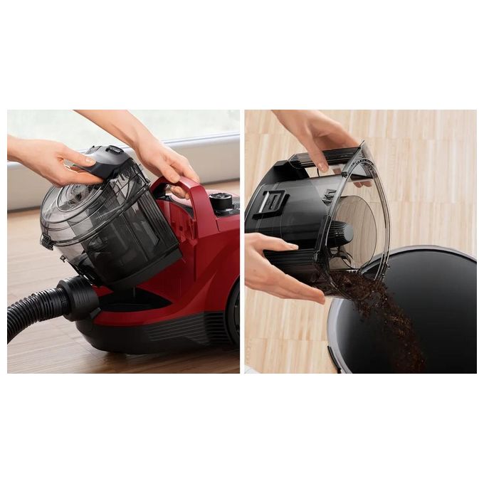 Bosch BGS21CAR Serie 4 Aspirapolvere a traino senza sacchetto 2 L 750 W 78 dB colore Rosso
