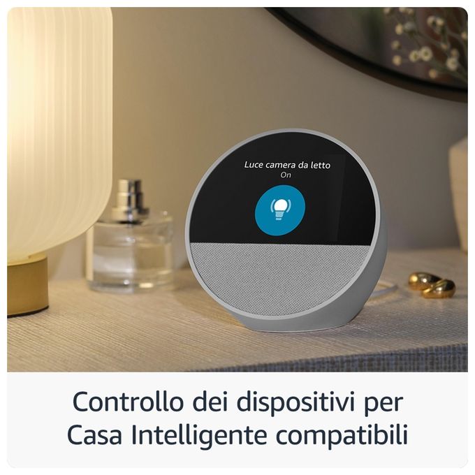 Amazon B0C2S2J7JP Echo Spot 2024 Sveglia Intelligente Alexa Display 2.83'' Touch Wi-Fi Bluetooth 5.0 2,1 W colore Nero