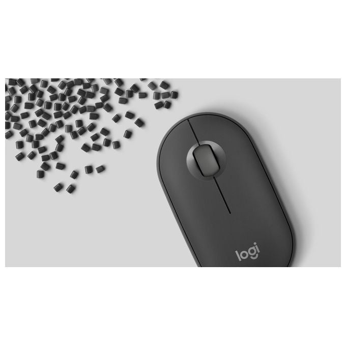 Logitech 910-007015 Pebble 2 M350s Mouse Wireless Bluetooth Ottico 4000 DPI Silenzioso Ambidestro colore Grafite