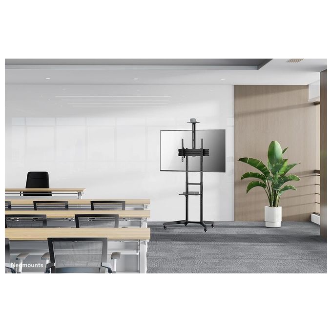Neomounts FL50-550BL1 Carrello TV da Pavimento Mobile 37'' 70'' 50 Kg 4 Ruote 2 Ripiani VESA 600x400 colore Nero