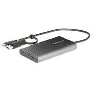 StarTech 109B-USBC-HDMI Adattatore USB-C a doppio HDMI 4K 60Hz Power Delivery 100W cavo integrato 30 cm colore Grigio