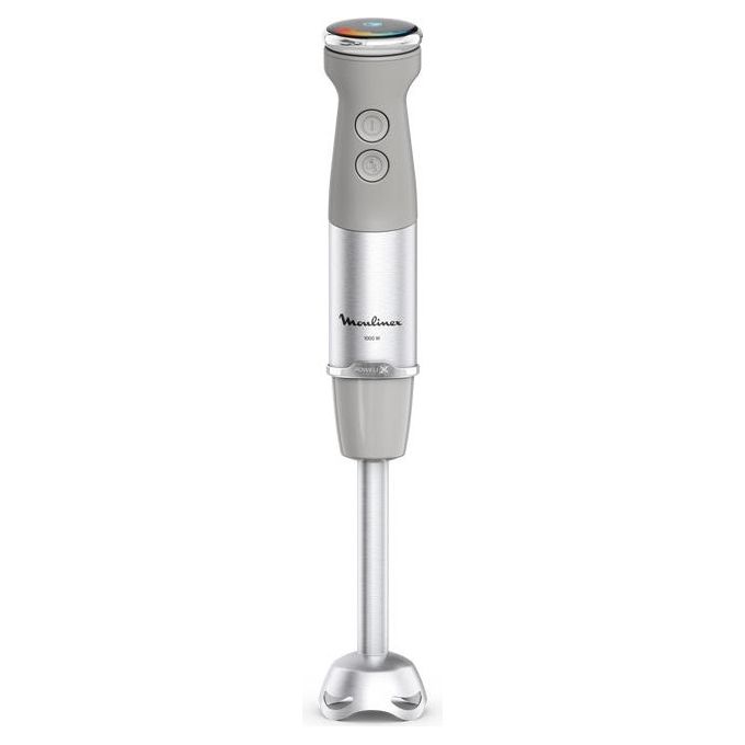 Moulinex DD672B10 Quickchef+ Frullatore ad immersione 1000W 20 velocita' Turbo con Tritatutto 0,5L e Bicchiere 0,8L colore Grigio Acciaio Inox