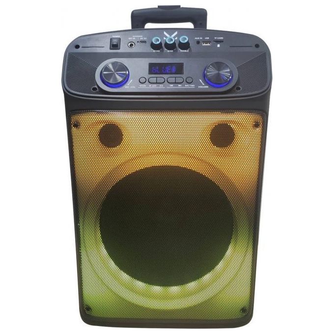 Majestic 116355 BK Flame T55 Party Speaker a Trolley Bluetooth 320W PMPO 40W RMS Woofer 12'' Tweeter 2'' Luci LED Microfono Incluso Telecomando USB Type-C MicroSD TWS colore Nero