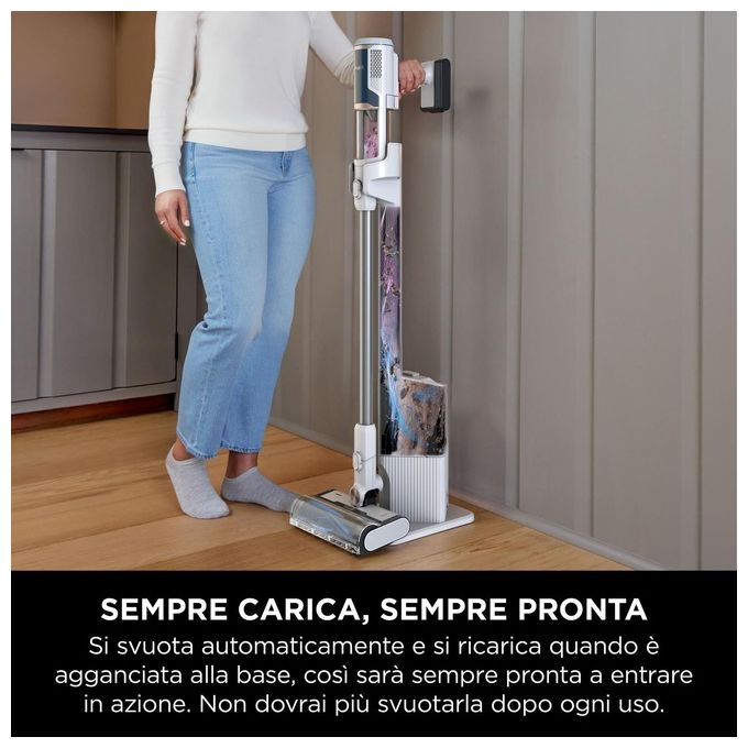 Shark BU3521EU Floor Detect Aspirapolvere a Bastone 2 in 1 Ciclonico Senza Sacchetto 240W 40 min 84 dB colore Blu Bianco