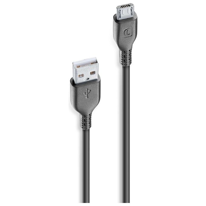 Cellular Line Power Cable Cavo MICRO USB per ricarica e trasferimento dati 2mt Nero