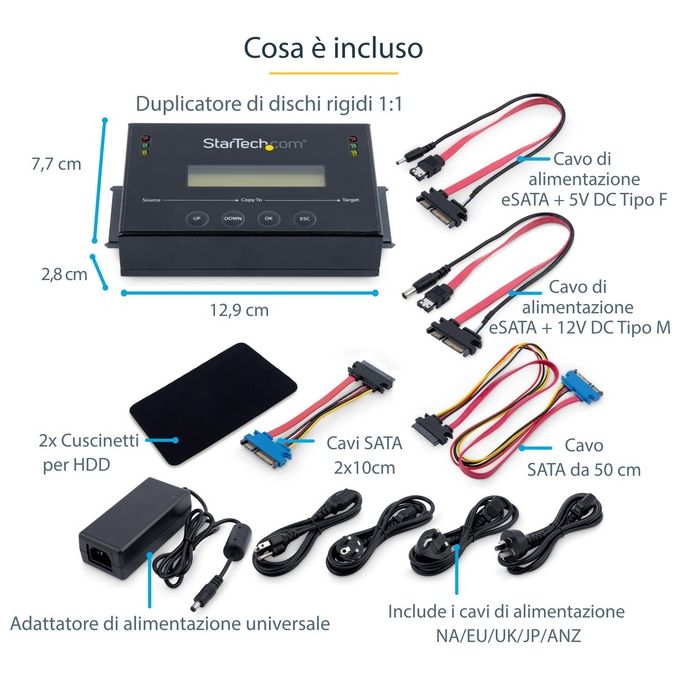 StarTech Duplicatore Autonomo per HDD SATA 6Gbpm da 2,5-3,5'' con archivio immagini HDD multiple