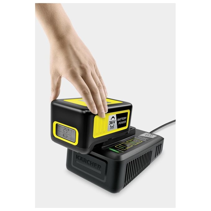 KÄRCHER 2.445-064.0 Starter Kit Batteria e Caricabatterie 36 V 2.5 Ah con Tecnologia Real Time e Protezione IPX5 colore Nero Giallo