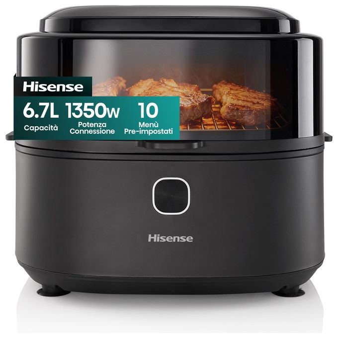 Hisense 743806 Friggitrice ad aria 6,7 L 1350 W 10 programmi Display LED colore Nero