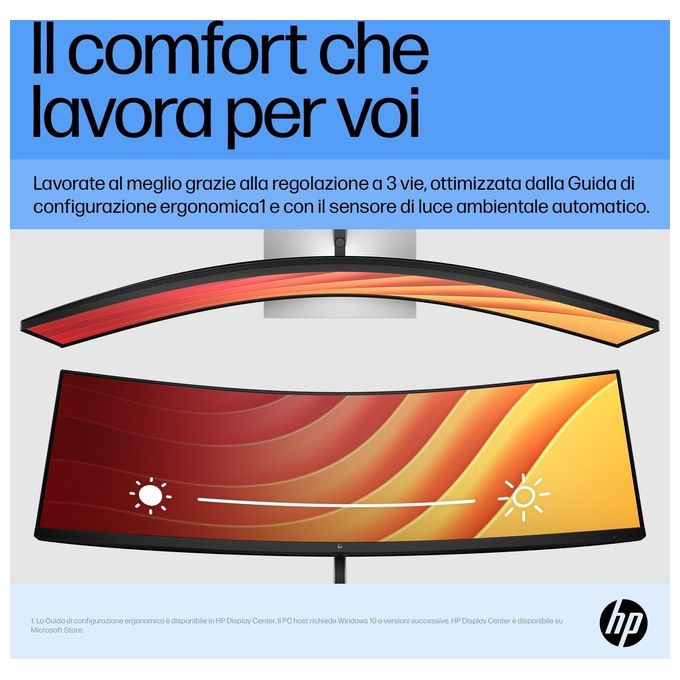 HP 6N4C1AA#ABB Monitor Curvo E45c G5 DQHD 44.5'' 5120x1440 32:9 165 Hz HDR400 USB-C Hub Altoparlanti Integrati colore Nero