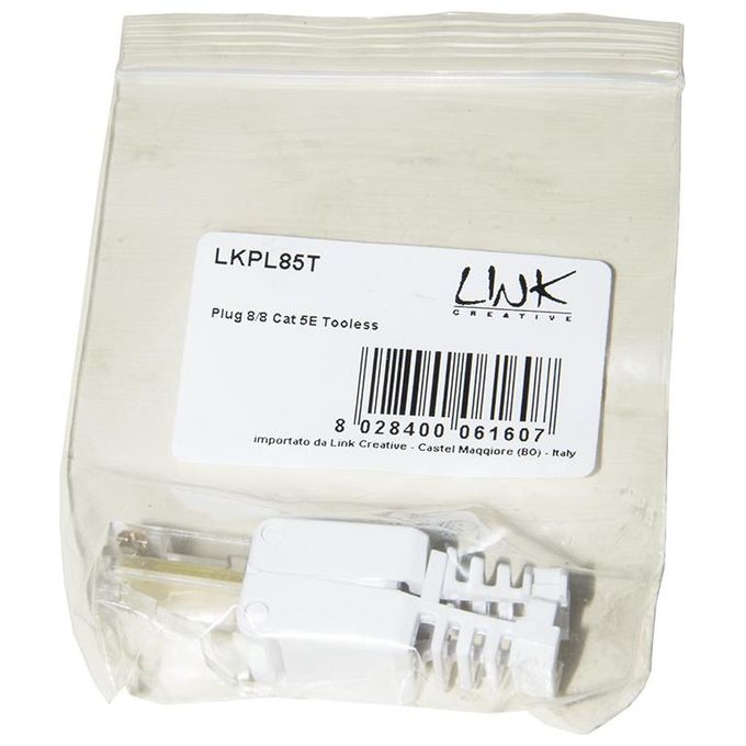Link connettore 8 poli cat 5e utp non schermato rj45 tooless maschio