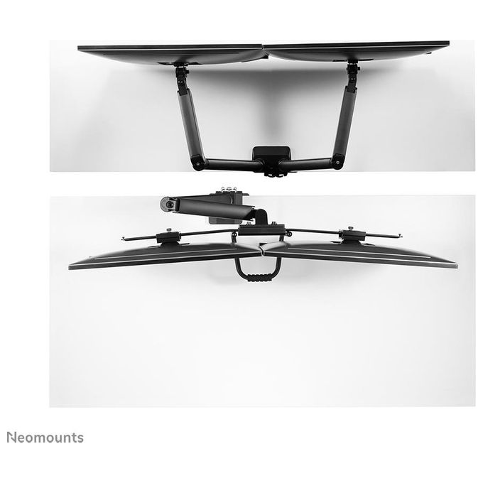 Neomounts DS75-450BL2 Braccio per Monitor 2 Schermi 17-32'' Regolabile Altezza Profondita' Rotazione 360° con Molla a Gas e Blocco 180° colore Nero