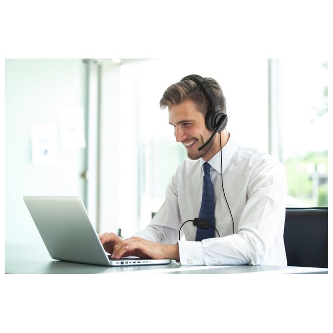 Kensington K83450WW Cuffie on-ear USB-C H1000 con microfono con cancellazione del rumore comandi integrati e Busy Light colore Nero