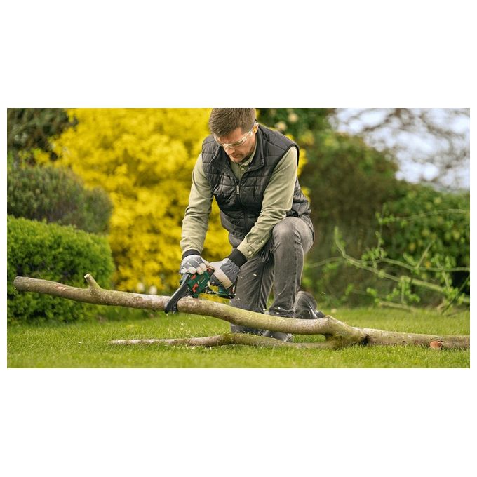 Bosch 06008B8900 EasyChain Motosega a Batteria 18V 2,5Ah Lunghezza Barra 15 cm Velocita' Catena 7 m-s colore Nero Verde