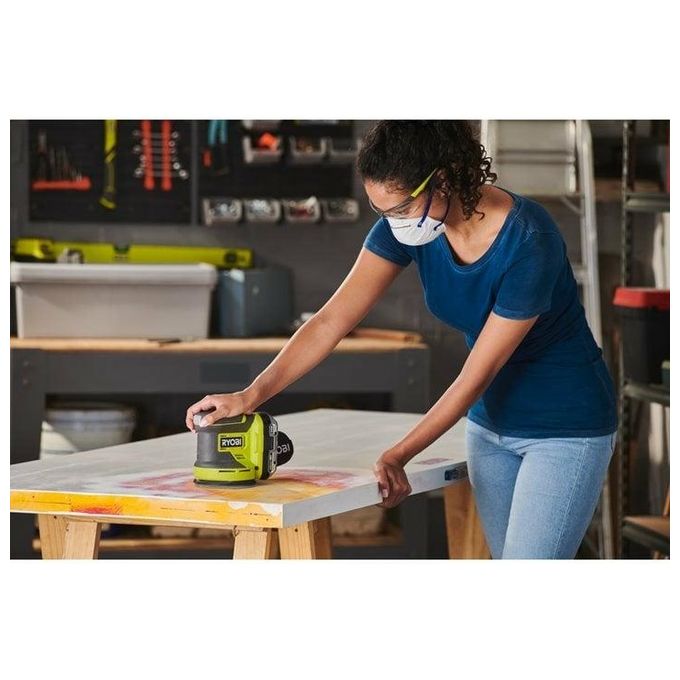 RYOBI RROS18-0 Levigatrice Rotorbitale a Batteria 18V ONE+ Diametro Disco 125 mm Velocita' 20000 oscillazioni-min Senza Batteria e Caricatore colore Nero