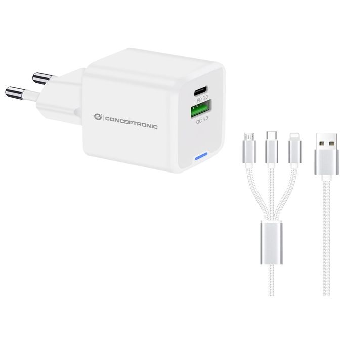 Conceptronic Althea16W Caricabatterie per Dispositivi Mobili Universale Bianco Ac Ricarica Rapida Interno