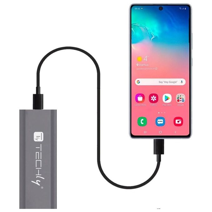 Techly I-CASE USB31C-NVME2 Box Esterno SSD M.2 NVMe SATA USB 3.2 Gen 2 10 Gbit-s colore Grigio