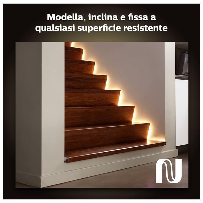 Philips Striscia LED Hue White and Color Ambiance Lightstrip Plus Estensione da 1 Metro di Alta Qualita' per Illuminazione Personalizzata