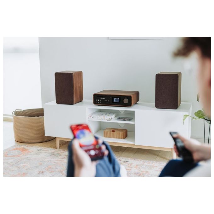 Pure 252808 Classic Stereo Microsistema Hi-Fi 50 W CD DAB+ FM Bluetooth 5.2 Wi-Fi Spotify colore Nero Noce