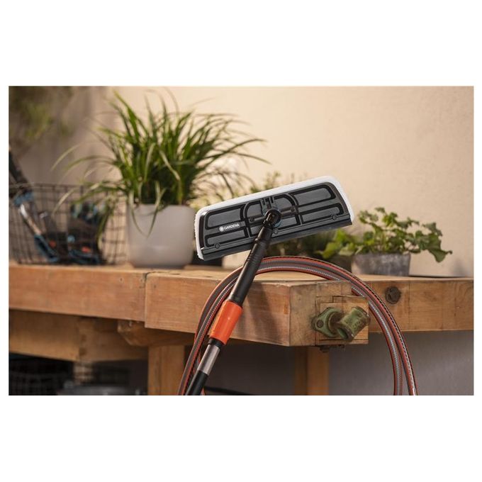 Gardena 18808-20 Cleansystem Tergivetro ad Acqua 31 cm Panno Microfibra Spatola Gomma Snodo 360°
