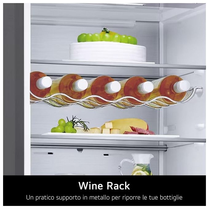 LG GBV5240DPY Frigorifero Combinato 387 L 203 cm Classe D 35 dB Total No Frost Fresh Converter (60x59.5x68.2 cm) colore Argento