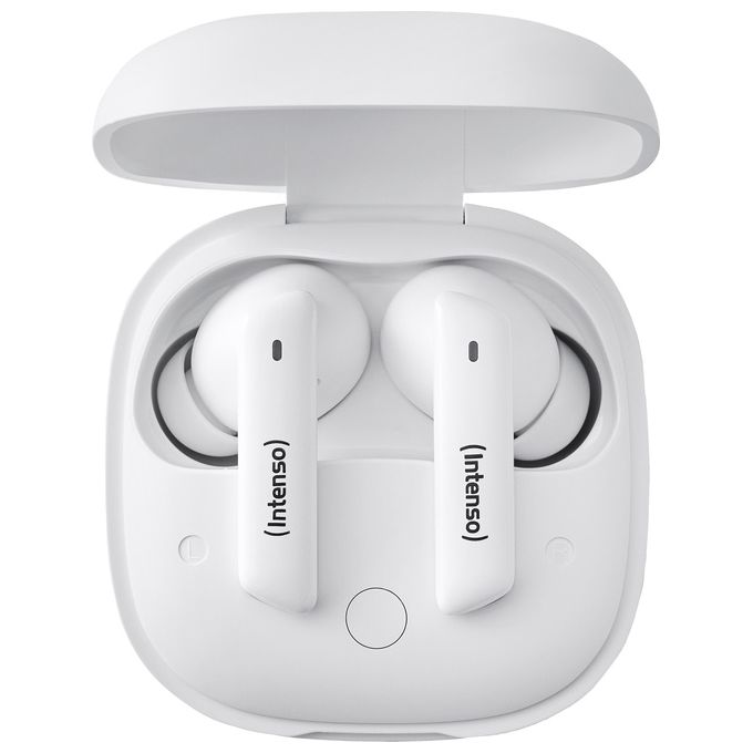 Intenso 3720502 Buds Pro Auricolari Wireless TWS con Hybrid ANC Bluetooth 5.3 Fino a 35 Ore di Riproduzione colore Bianco