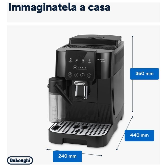 De'Longhi ECAM220.60.B Magnifica Start Macchina da caffe' Automatica 1,8 L 15 bar 1450 W 4 bevande one touch Cappuccinatore colore Nero