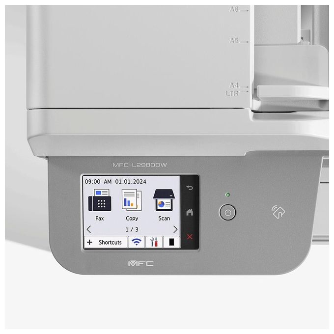 Brother MFC-L2980DW Stampante Multifunzione Laser A4 Mono 36 ppm 1200x1200 DPI Wi-Fi NFC ADF Fronte Retro colore Bianco