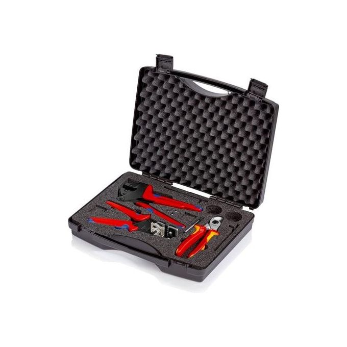 Knipex 97 91 01 Valigia Portautensili per Fotovoltaico con Inserto in Schiuma Sagomato e 3 Attrezzi Professionali colore Nero