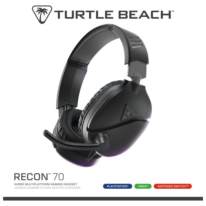 Turtle Beach TBS-3001-05 Recon 70 Cuffie Gaming Multipiattaforma Driver 40mm Microfono Flip-to-Mute colore Nero