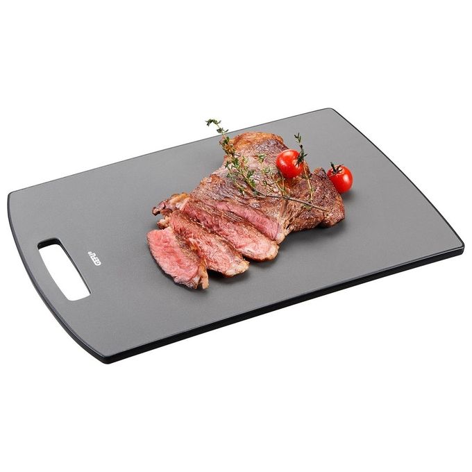 GEFU 13990-Tagliere Levo Grande in plastica 38 x 26 cm Acciaio Inossidabile Nero 38 x 26 x 1 cm