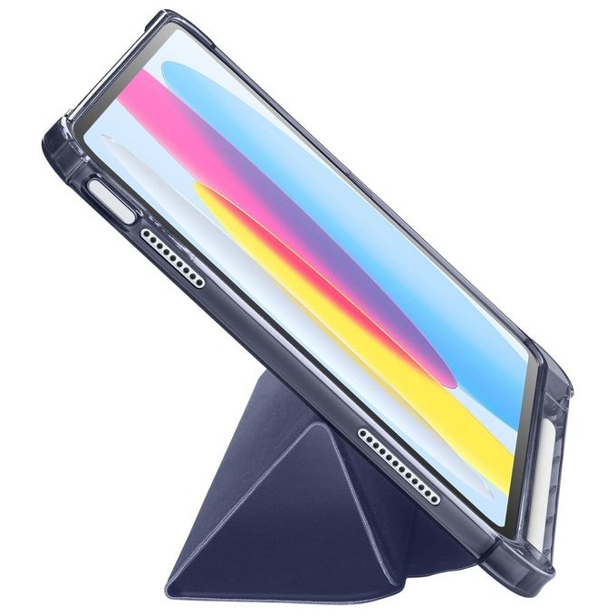 Cellularline FOLIOIPAD22102B Folio Custodia a Libro iPad 10.9'' 2022 Stand 3 Livelli Ecopelle Sleep Wake Pencil Loop colore Blu