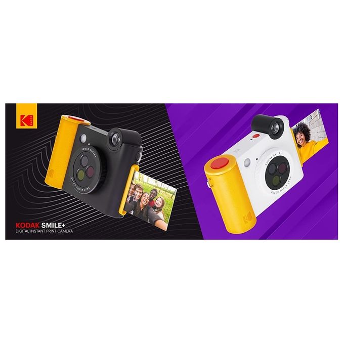 KODAK RODSMPCAMW Fotocamera Istantanea Digitale 2-in-1 con Stampa ZINK 2x3'' Bluetooth Obiettivo Rotante Filtri Speciali Slot microSD Batteria Ricaricabile colore Bianco