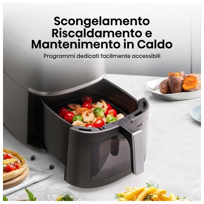 Hisense HAF1900D Friggitrice ad aria 7 L 1800 W 10 programmi display digitale LED finestra visibilita' colore Nero