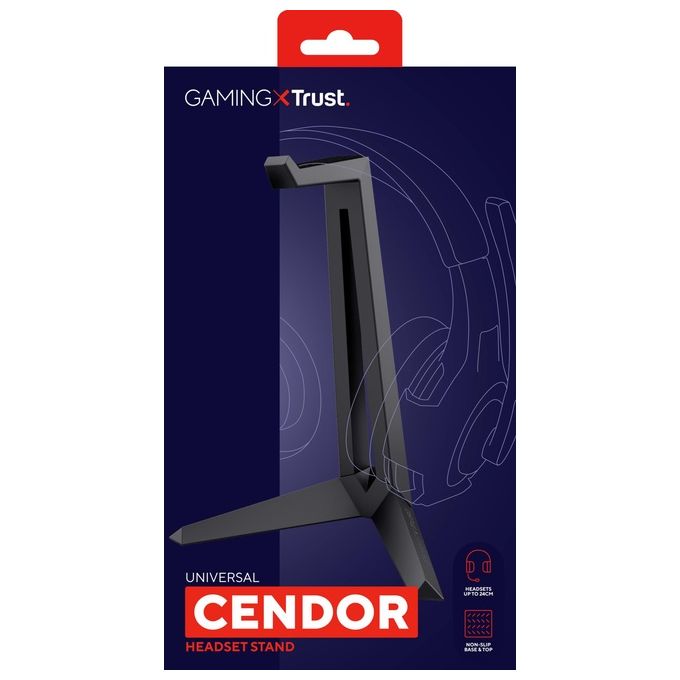 Trust GXT 260 Cendor Supporto Universale per Cuffie per Riporre in Sicurezza Le Cuffie Gaming Nero