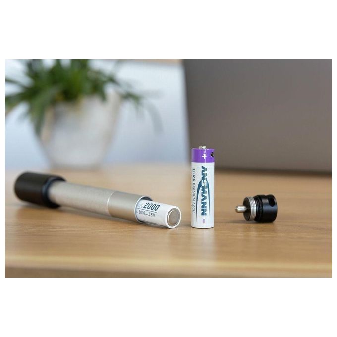 Ansmann Lithium Akku Mignon AA 1800mAh  Cable 4 Pezzi