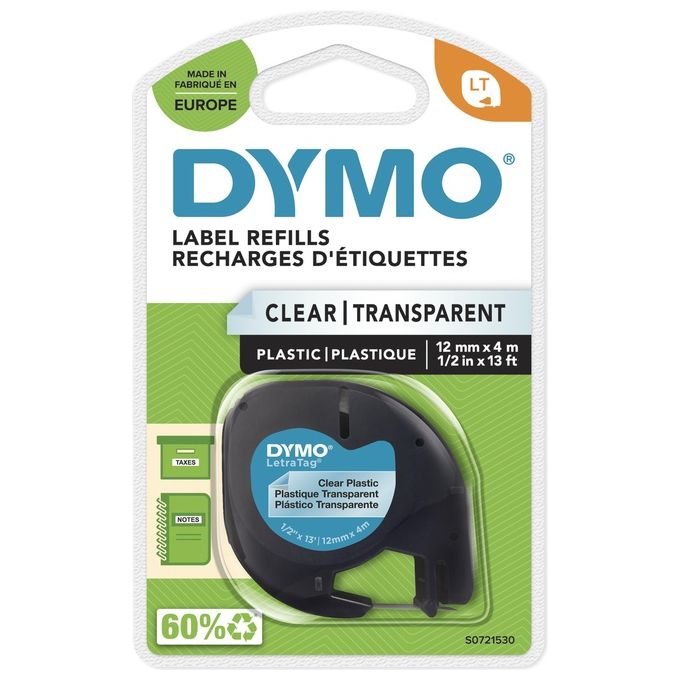 Dymo Nastro Letratag 12mmx4m Trasparente