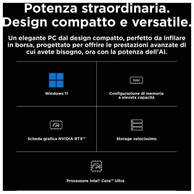 HP ZBook Studio G11 98L29ET Notebook 16'' Intel Core Ultra 7 155H 32 GB DDR5 1 TB SSD NVIDIA RTX 3000 Ada 8 GB Windows 11 Pro colore Grigio